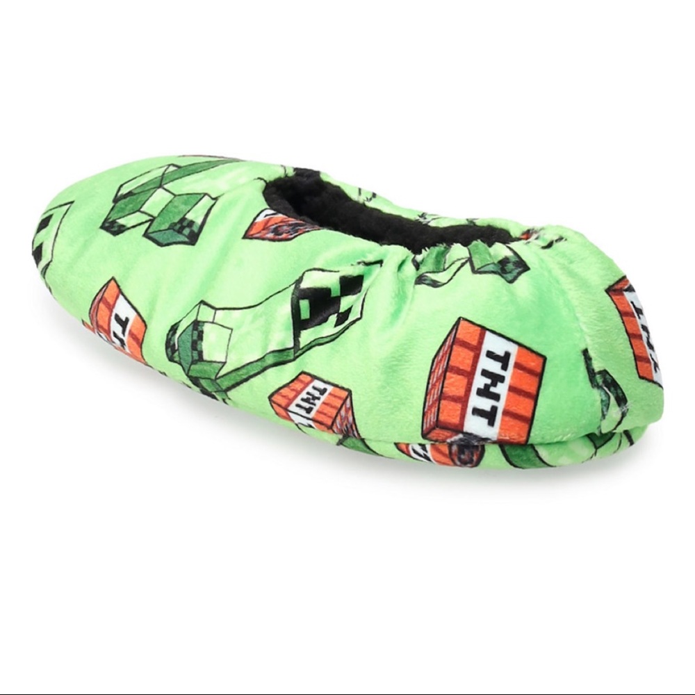 Minecraft Creeper TNT Snuggle Toes Slipper Socks - Picture 14 of 15